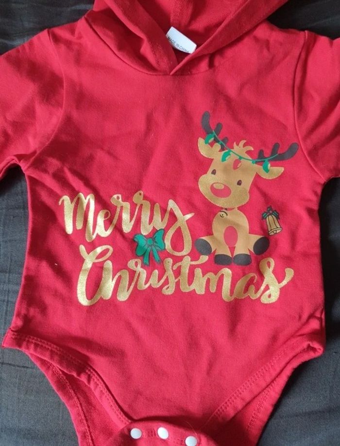 Body 0-3 mois mixte Noël - photo numéro 3