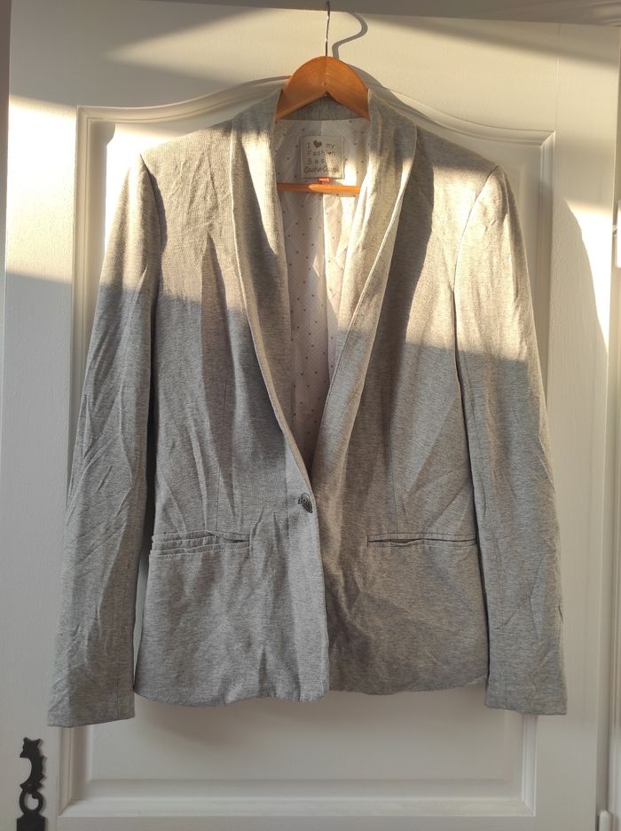 Veste tailleur cintrée grise Cache Cache