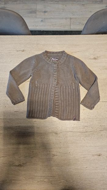 Gilet gris/brun à manches longues, chaud,Esprit, 4/5 ans,nickel