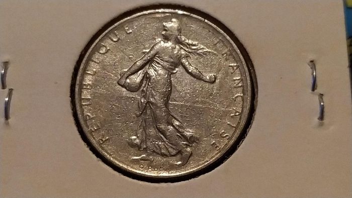 1 franc Semeuse 1964 nickel,frappe sur métal fritté Très Très rare - photo numéro 3
