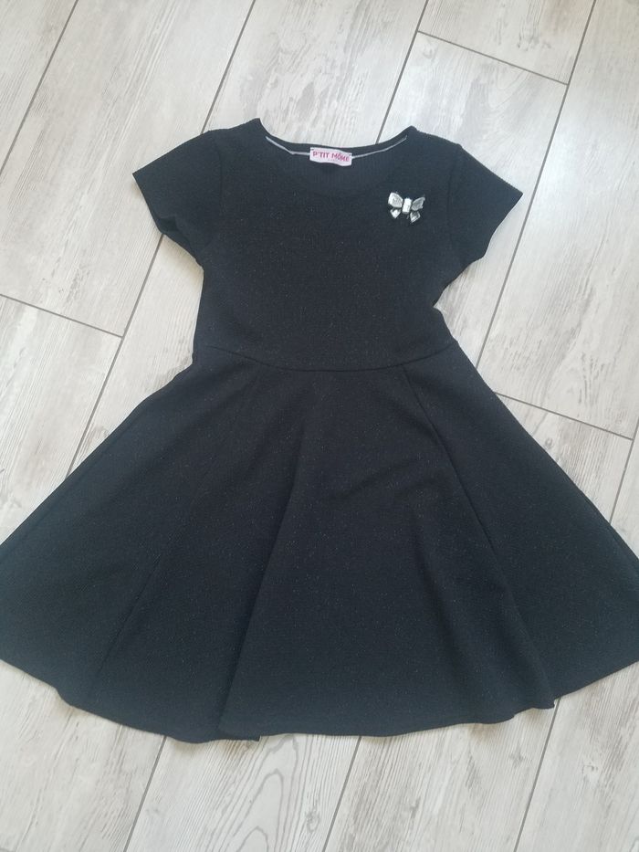 Robe noire à paillettes fille Ptimome t 10 ans tbe - photo numéro 2