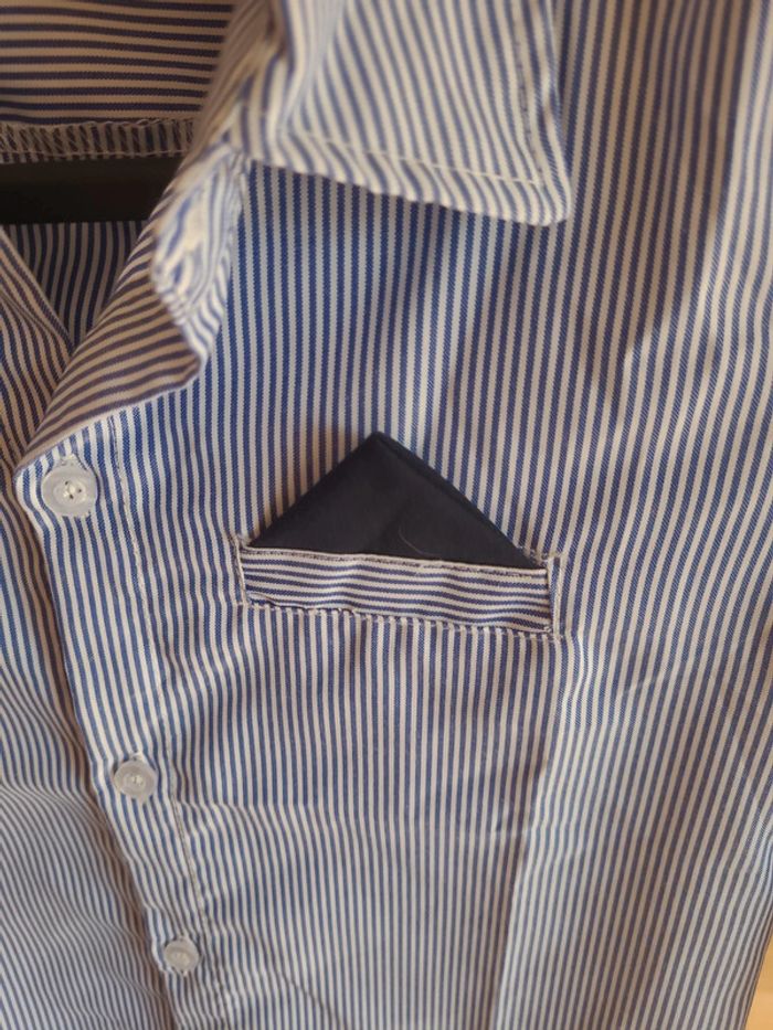 Chemise rayée bleu 10 ans - photo numéro 2