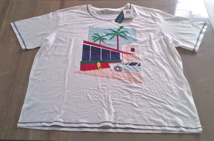 T-shirt manches courtes marque U collection taille XXXXL/4XL couleur blanc à motif pour homme - photo numéro 6