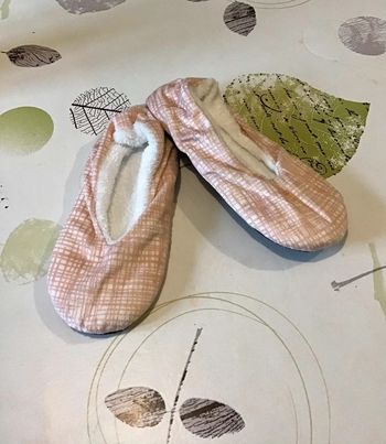 Chaussons chaud femme de taille 36/38 rose clair / blanc