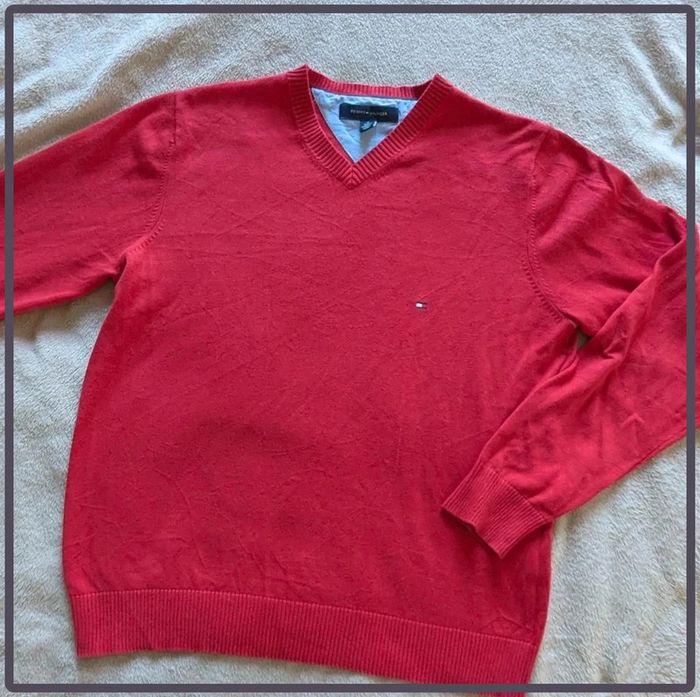 Pull Tommy Hilfiger taille M homme rouge - photo numéro 2
