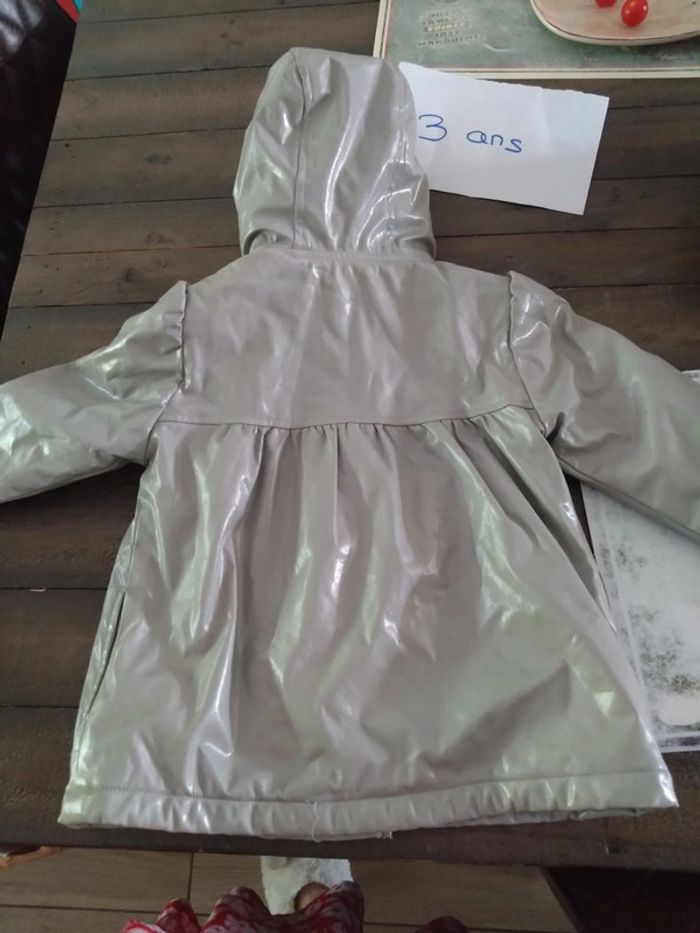 Verbaudet imperméable trench capuche ciré gris t 3 ans - photo numéro 4