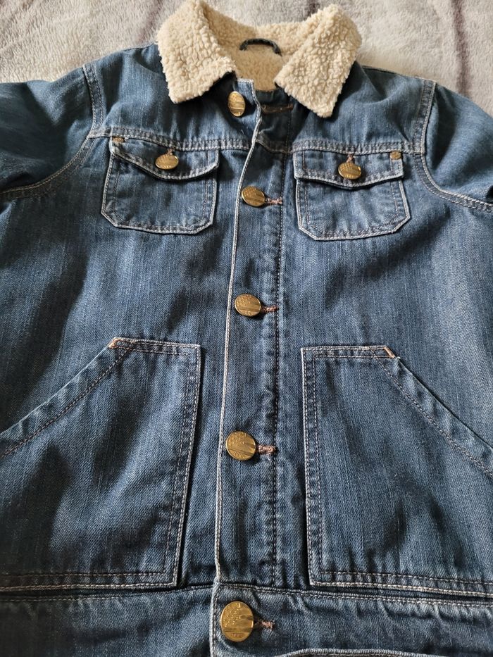 veste en jeans ikks fourré 10ans (20e) - photo numéro 2