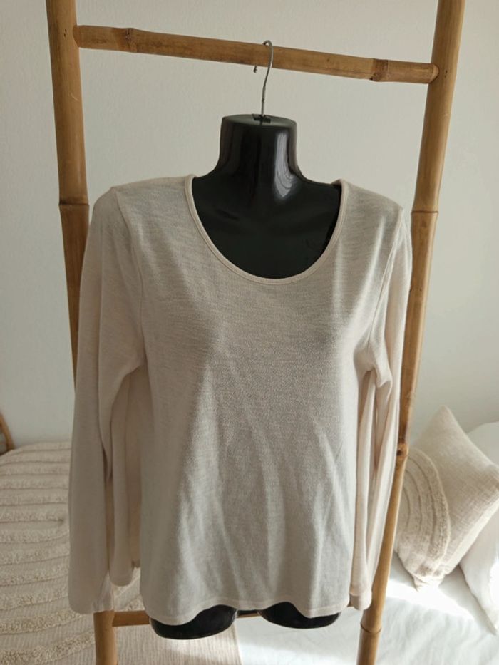 Pull fin beige crème avec voile blanc Firefly taille S - photo numéro 2