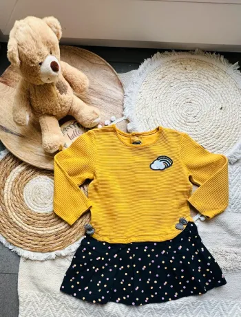 Robe terre de marins moutarde bleu 18M 80cm