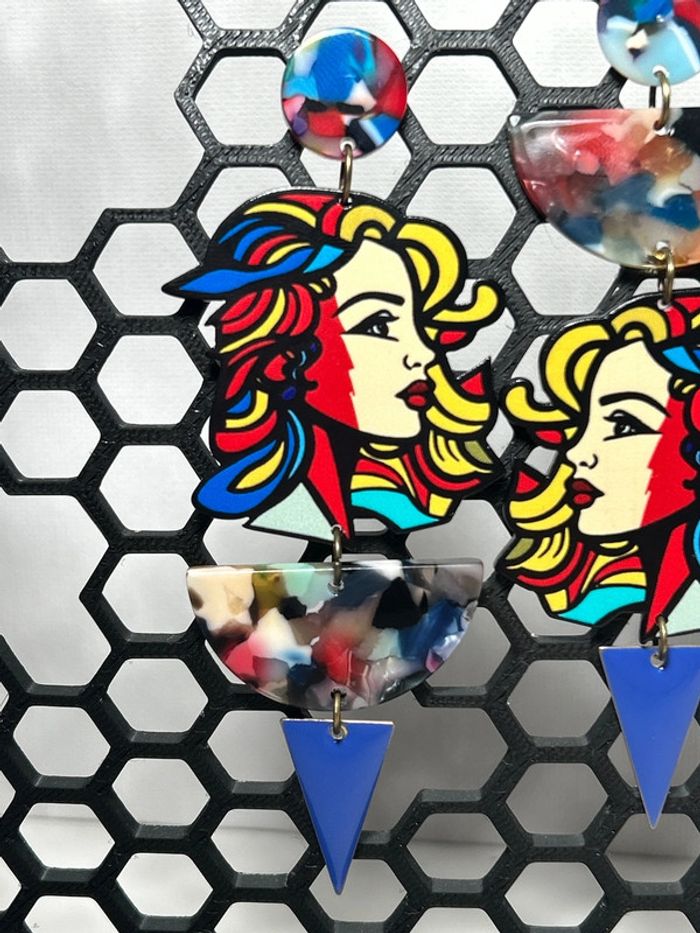 Longues boucles d’oreilles - Honneur au PopArt - photo numéro 2