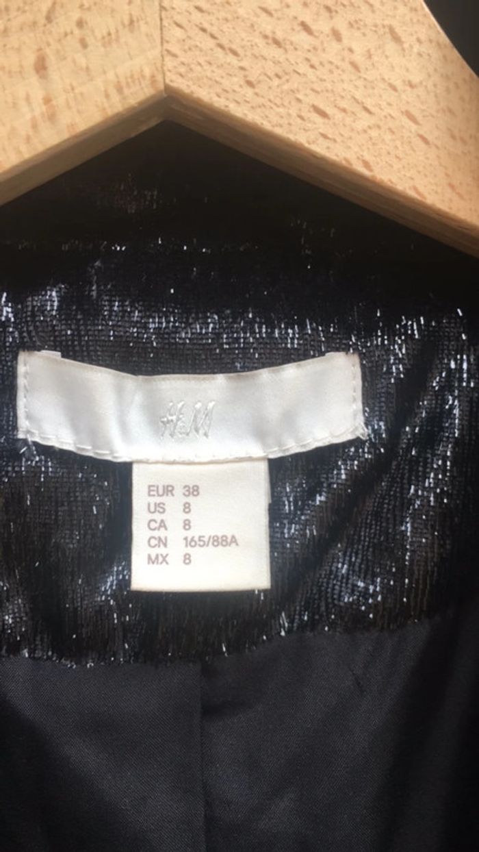 Veste blazer noire pailletée - photo numéro 3