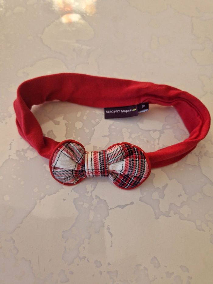 Bandeau bébé fille rouge écossais Taille unique Sergent Major