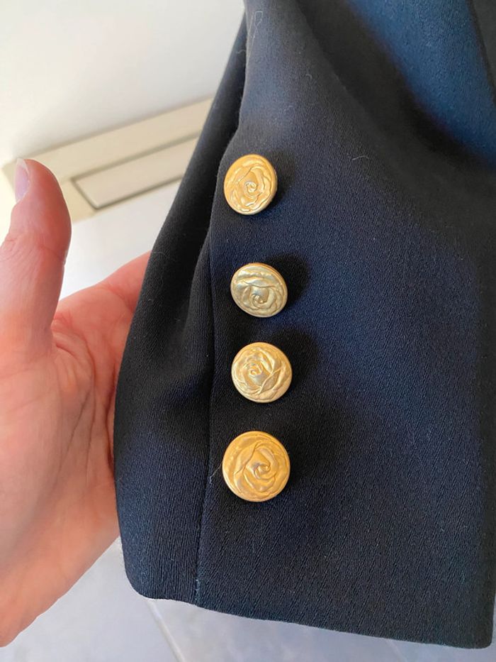 Blazer noir à boutons dorés Fedora taille 38 Made in France - photo numéro 9