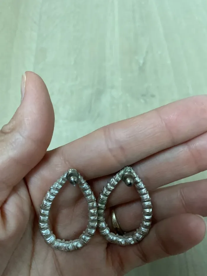 Boucles d’oreilles argentées goutte - photo numéro 3