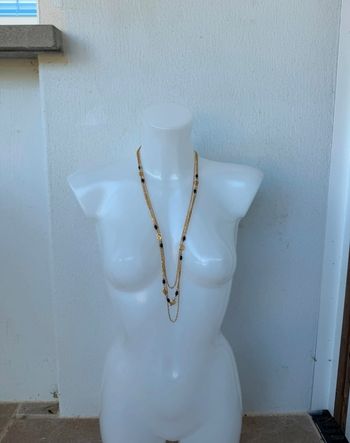Collier long multi rangs doré vintage