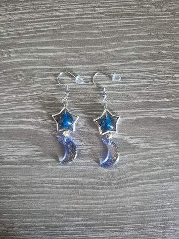 Boucles d'oreilles étoile et lune