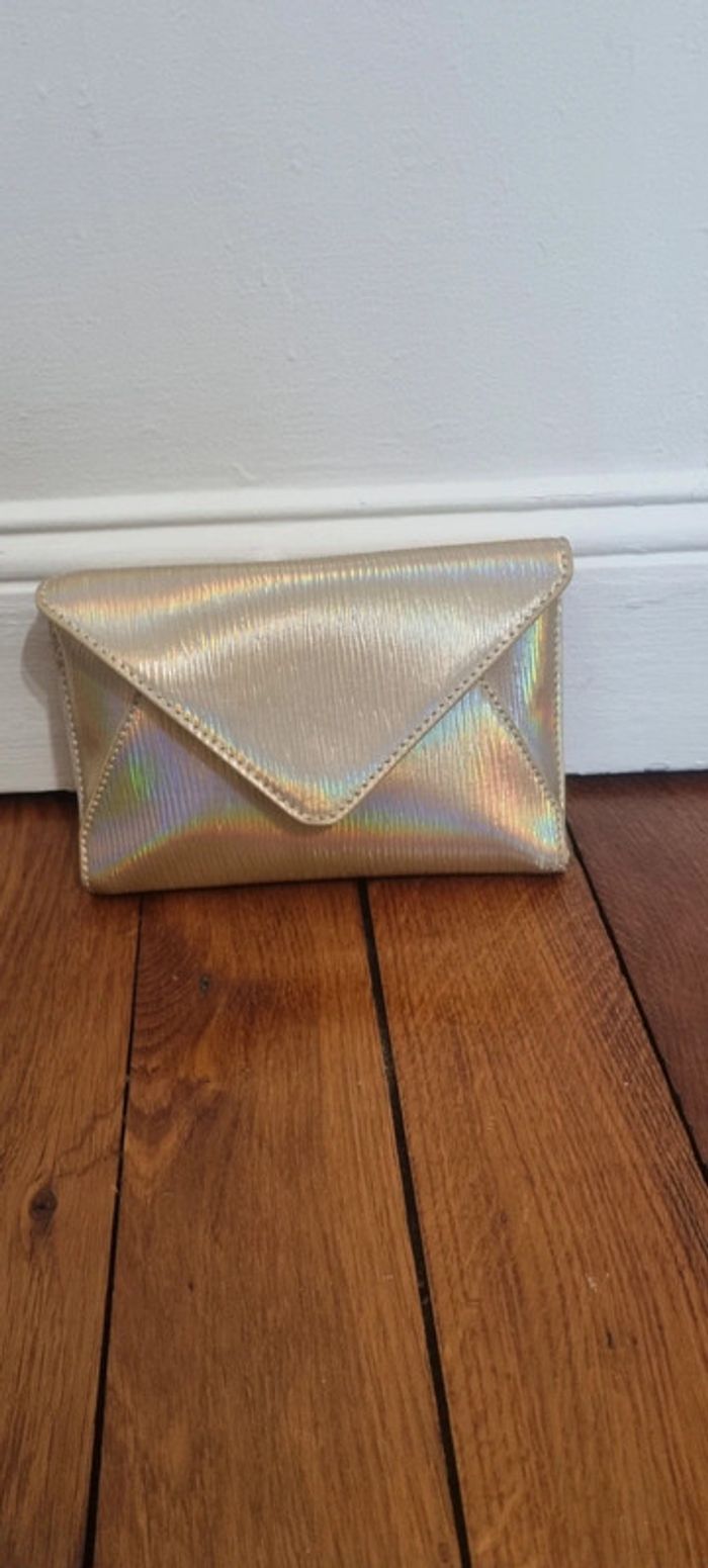 Sac pochette bandoulière doré irisé arc en ciel neuf