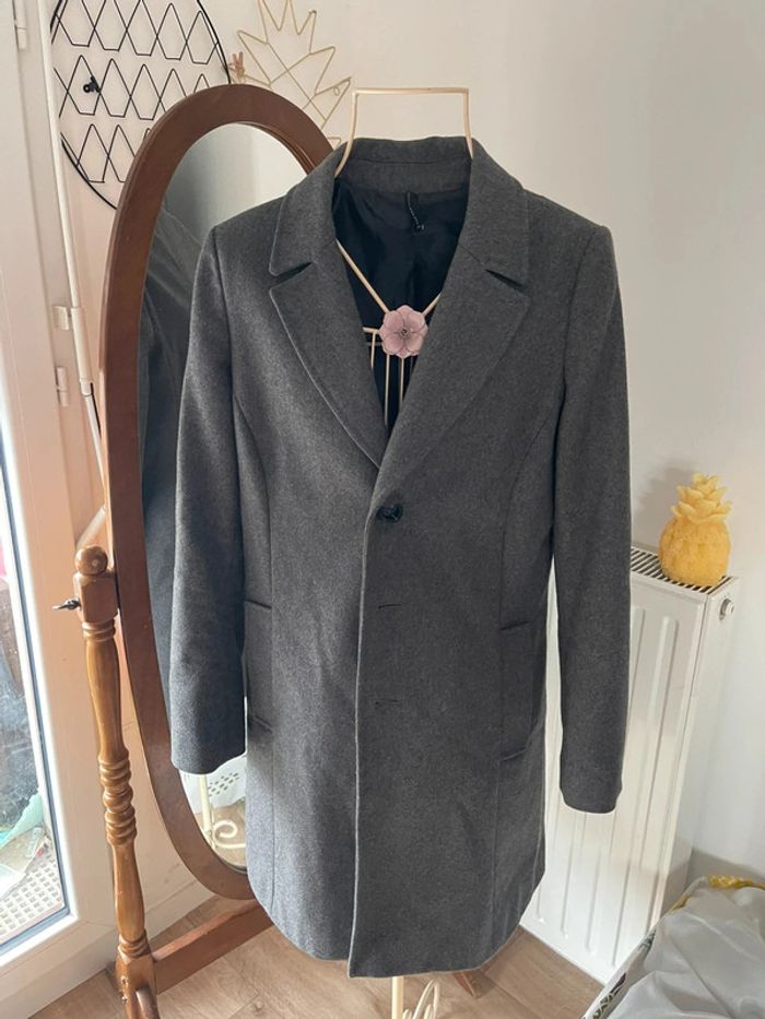 🍍 Manteau gris en laine Naf Naf 40 - photo numéro 6