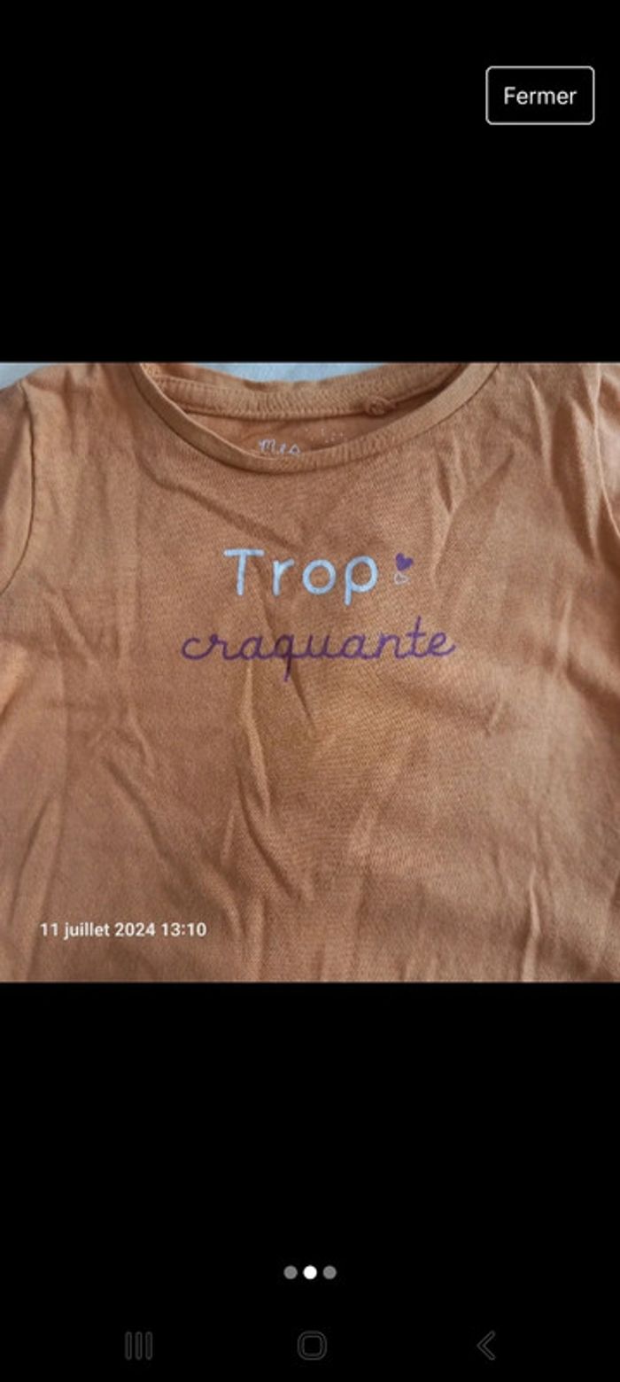T shirt longues manches bébé fille 6 mois mes.petits cailloux - photo numéro 2