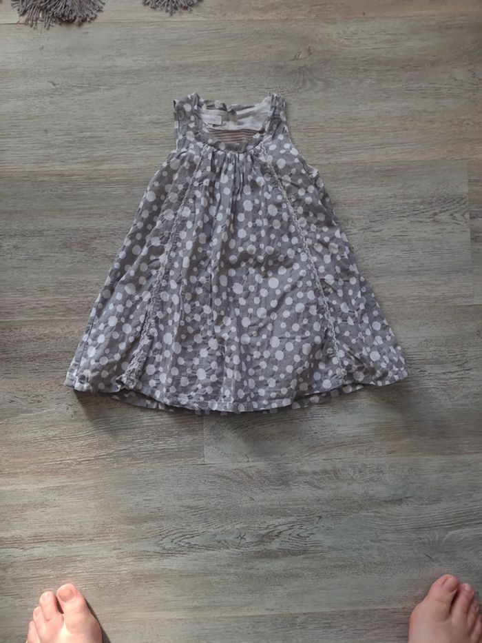 Robe été grise et blanche à pois Absorba