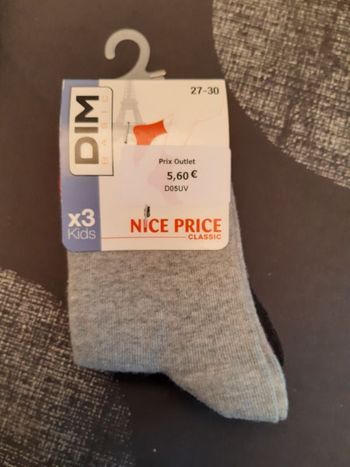 Lot de 3 paires de chaussettes neuves