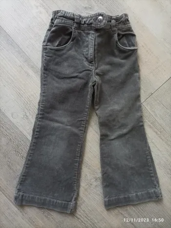 Pantalon velours wide gris 3 ans