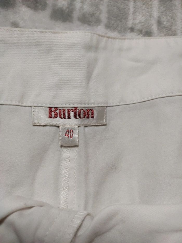 Short blanc revers ajusté à pinces Burton taille 40 - photo numéro 4