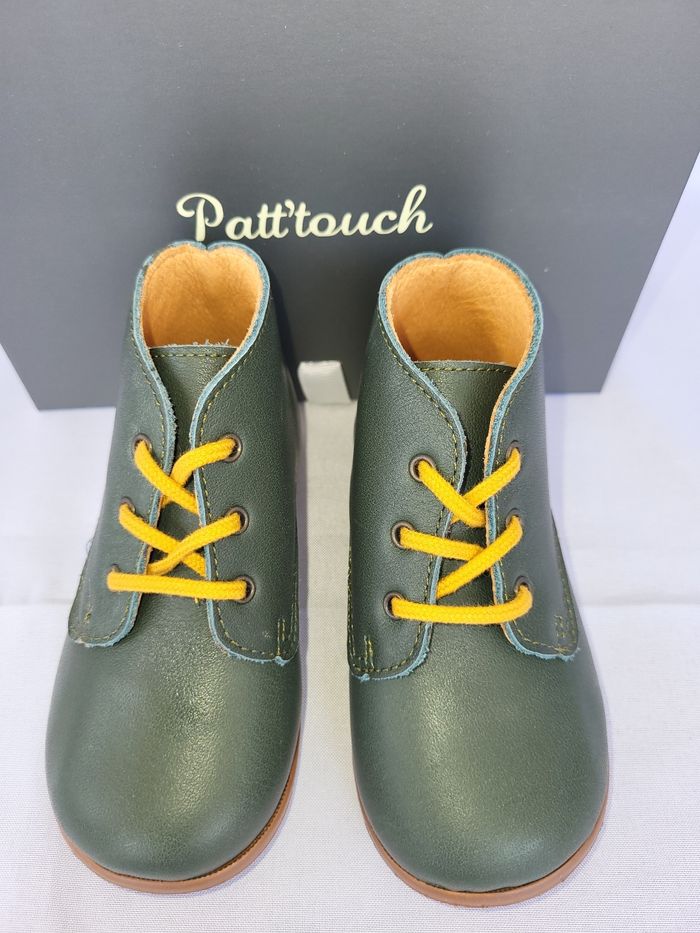 Chaussures derby garçon en cuir vert Point 20 Made in France 🇨🇵 - photo numéro 2