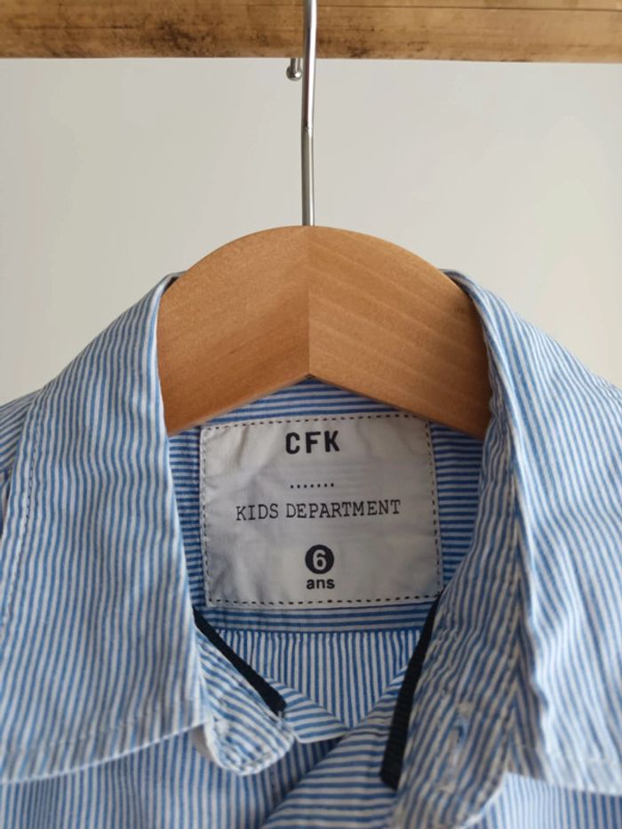 Chemise manches courtes rayée CFK 6 ans - photo numéro 2