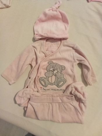 Pyjama 2 pièces avec Bonnet bébé fille