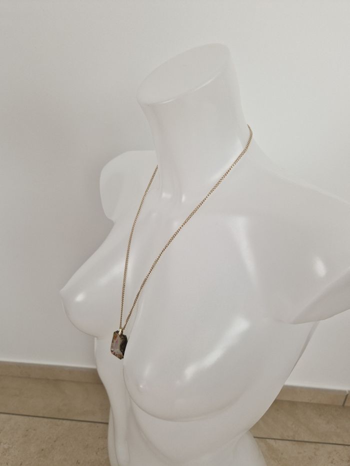 Collier argenté pierre transparente et colorée - photo numéro 3