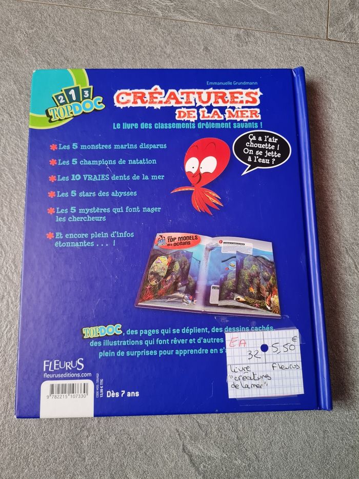 Livre créatures de la mer 1 2 3 doc fleurus attention les coins un peu abîmé - photo numéro 2