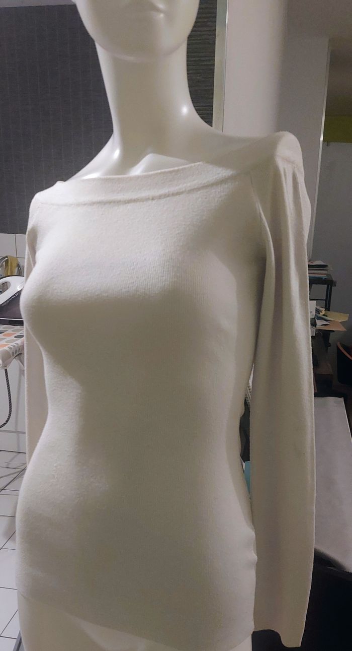 Pull fin blanc - photo numéro 2