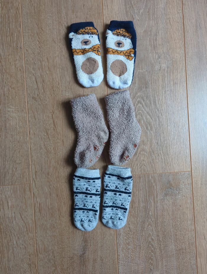 Lot 3 paires chaussettes épaisses hiver 21/23
