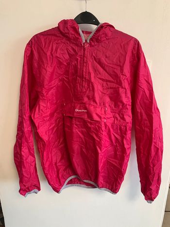 Imperméable coupe vent rose Quechua 12/14 ans