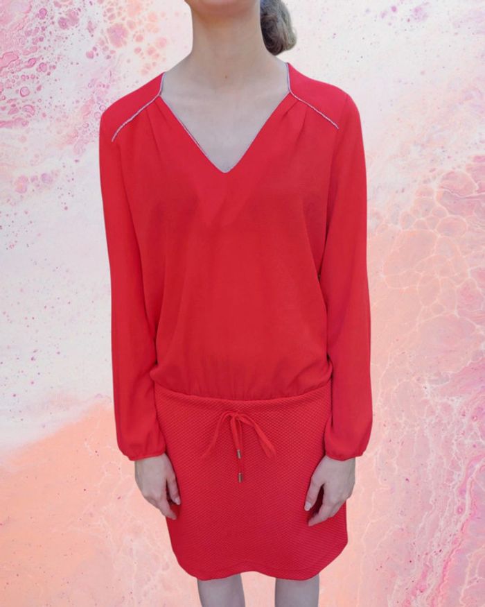 Robe rouge manches longues femme taille S