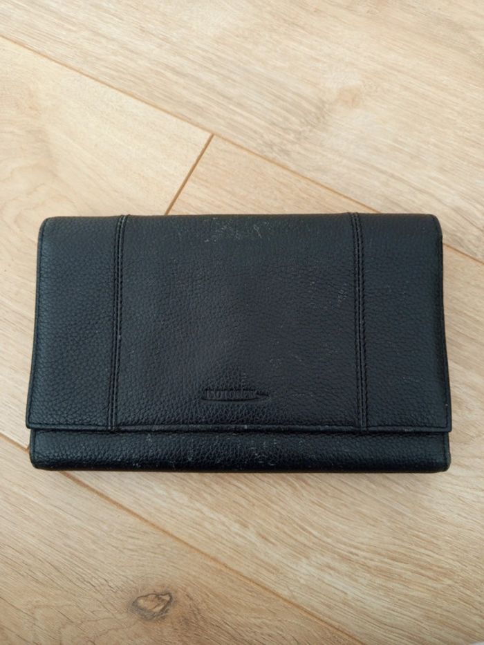 Portefeuille cuir noir isotoner