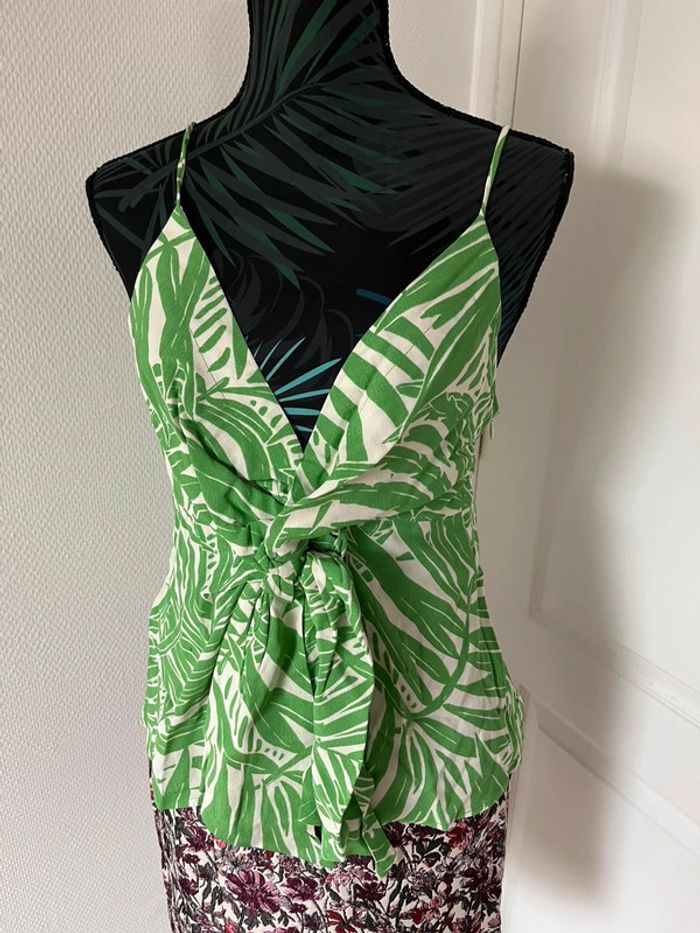 Débardeur blanc et vert taille S femme