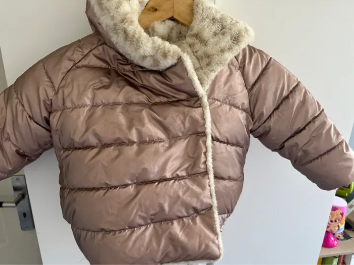 Manteau réversible rose champagne & léopard – imperméable, douillet & stylé - photo numéro 4