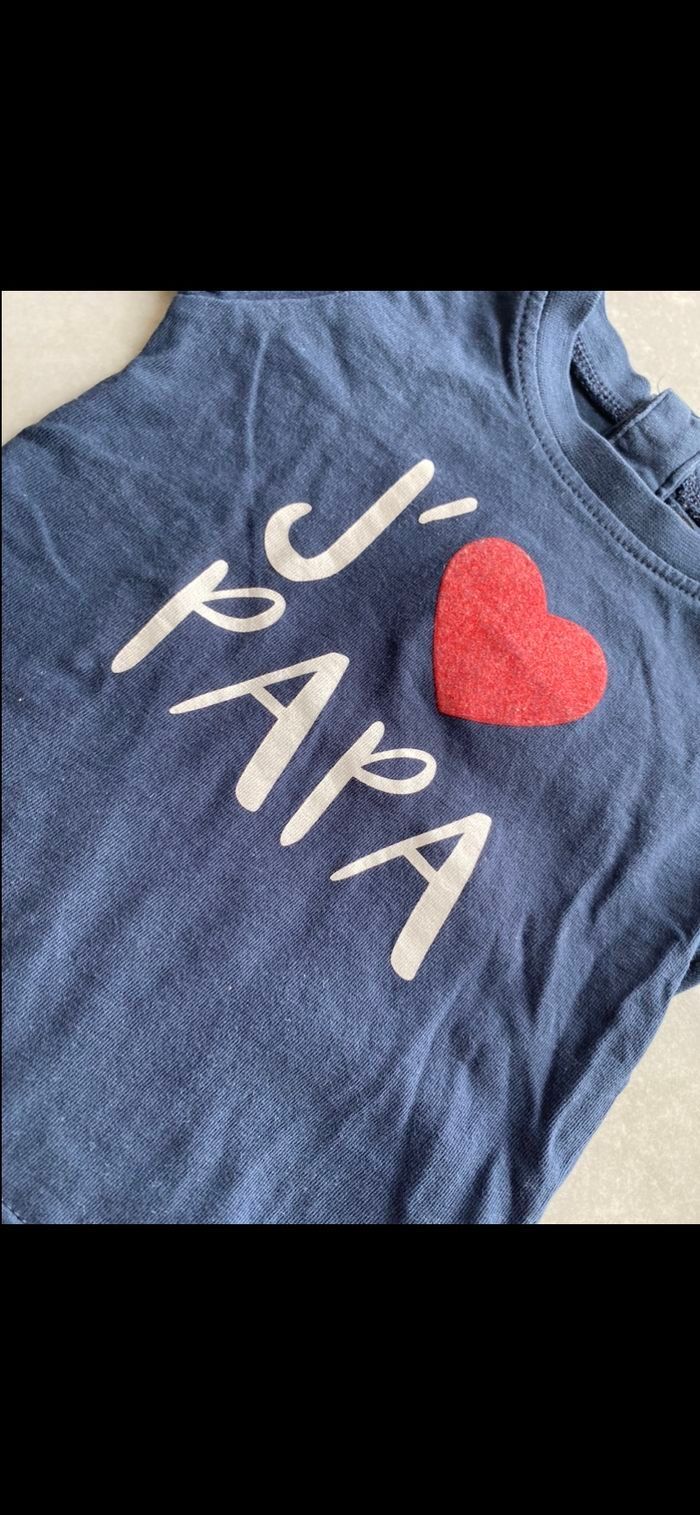 Tee shirt manches courtes J'aime Papa 6 mois - photo numéro 6