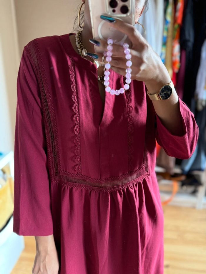Robe bordeaux dentelle best mountain - photo numéro 4