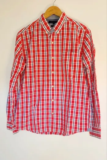 Chemise à carreaux rouge Tommy Hilfiger taille L