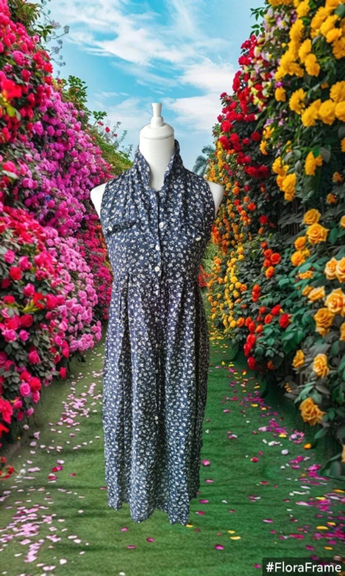 Robe longue chemise avec petites fleurs, Ma vie, taille M