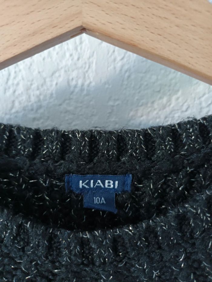 Pull en maille noir et doré 10 ans - photo numéro 2
