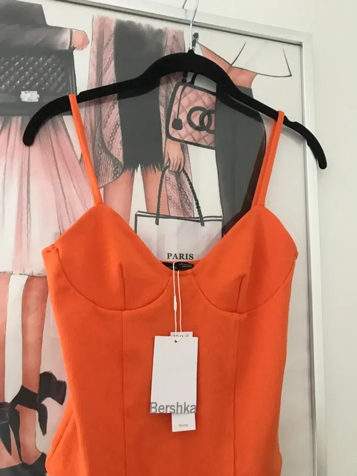 Body côtelé échancré Neuf Bershka M - photo numéro 3
