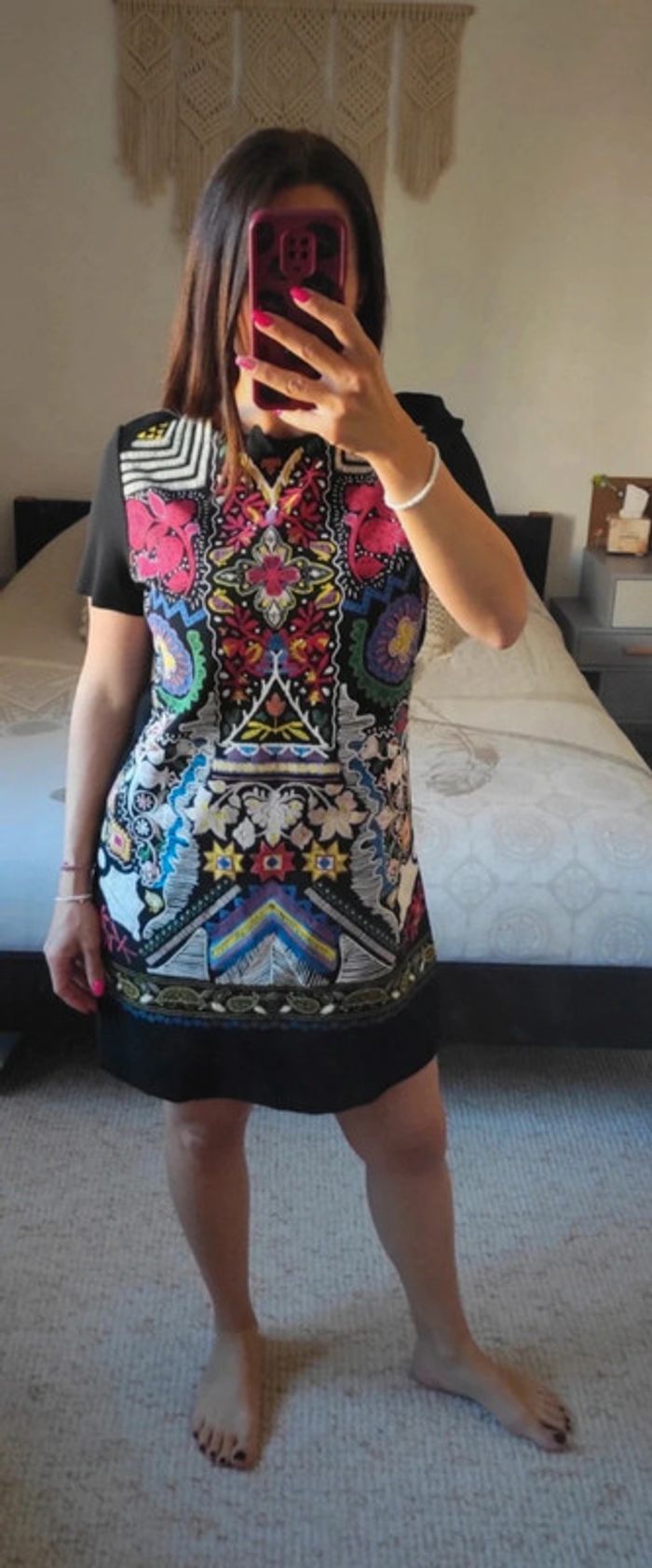 Robe Zara noir et multicolore M stretch - photo numéro 2