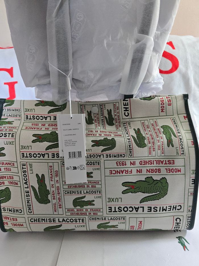 Grand Sac lacoste cabas Héritage Jacquard original neuf