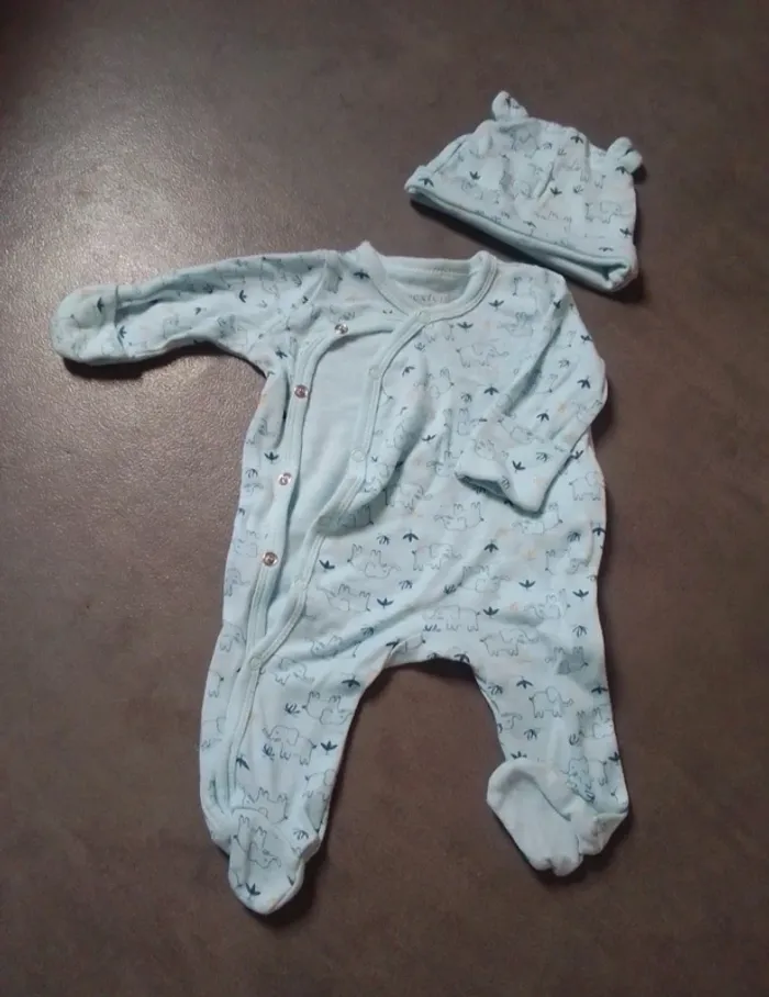 Pyjama moufles intégré +chapeau mixte - photo numéro 2