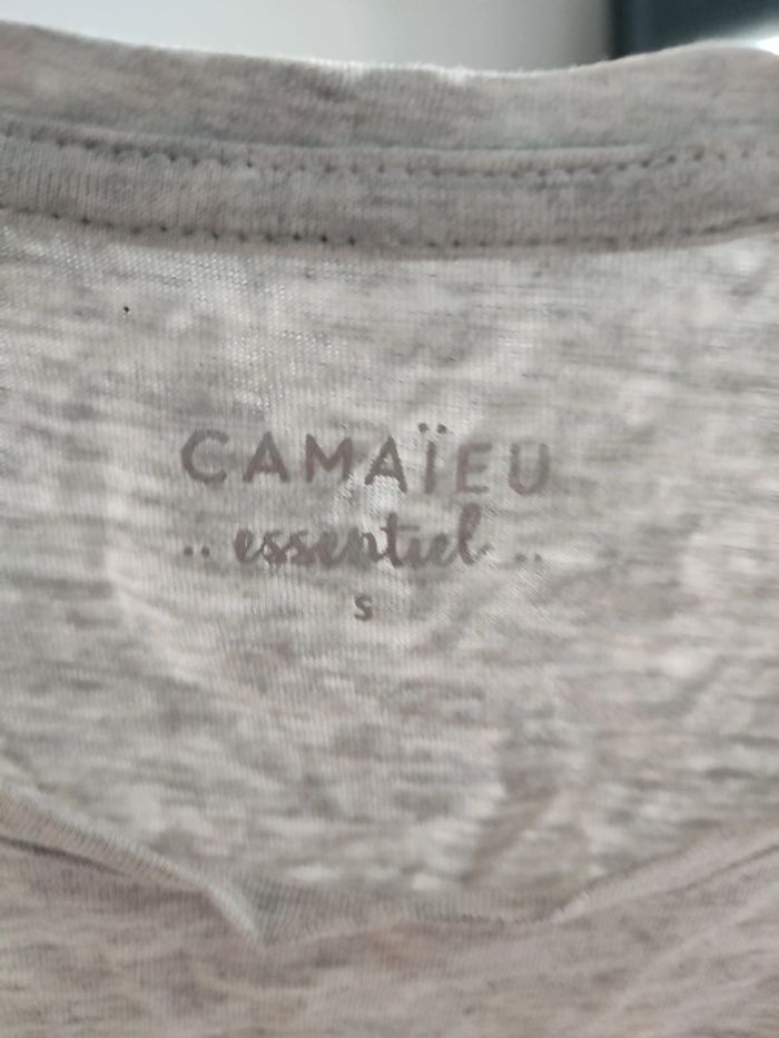 T-shirt gris camaïeu little française - photo numéro 2