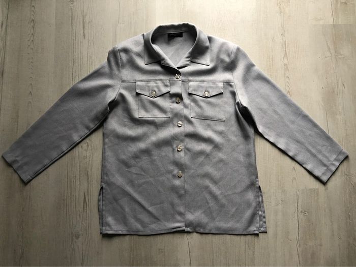 AN6- Ensemble robe longue + veste gris perle T 44-46 - photo numéro 12